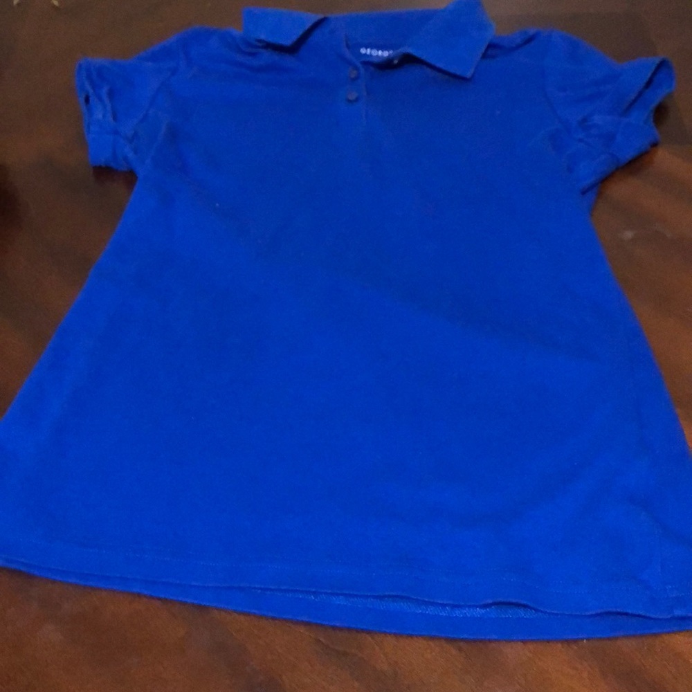 blue polo shirt